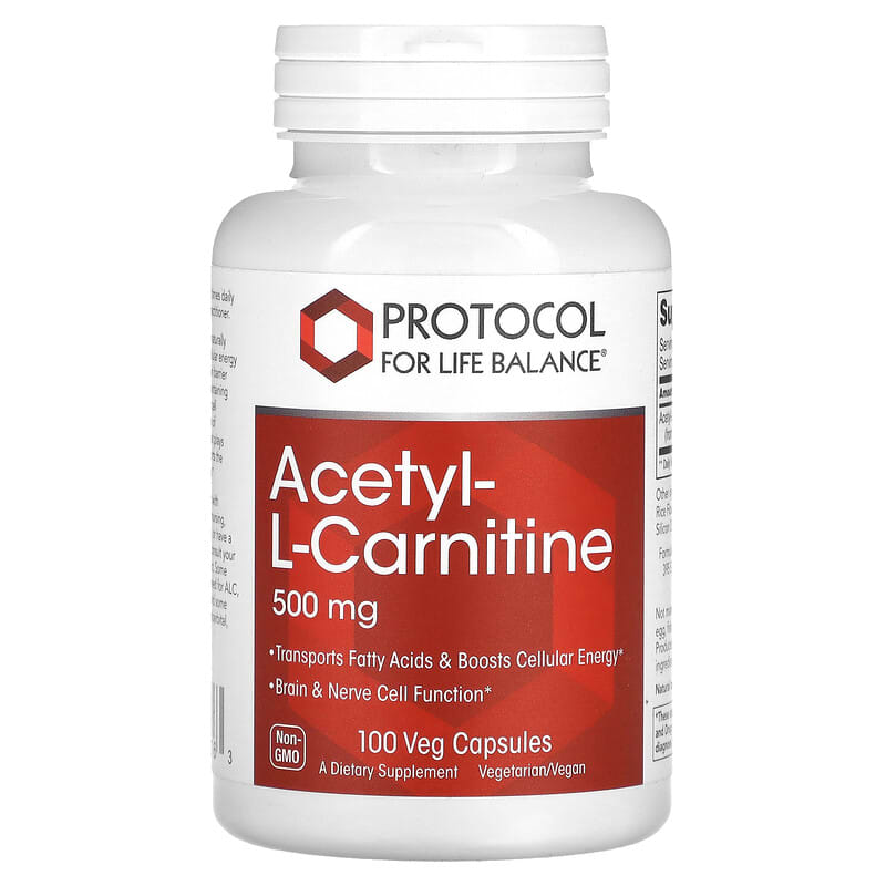Protocol for Life Balance Acetyl-L-Carnitine 500 mg 100 Veg Capsules 8 Thực phẩm chức năng Protocol for Life Balance Acetyl-L-Carnitine 500 mg 100 Veg Capsules 707359100763