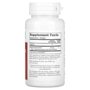 Thực phẩm bổ sung Protocol for Life Balance Astaxanthin 10 mg 60 Softgels 707359122512