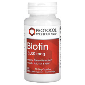 Thực phẩm chức năng Protocol for Life Balance Biotin 5.000 mcg 90 Veg Capsules 707359104716