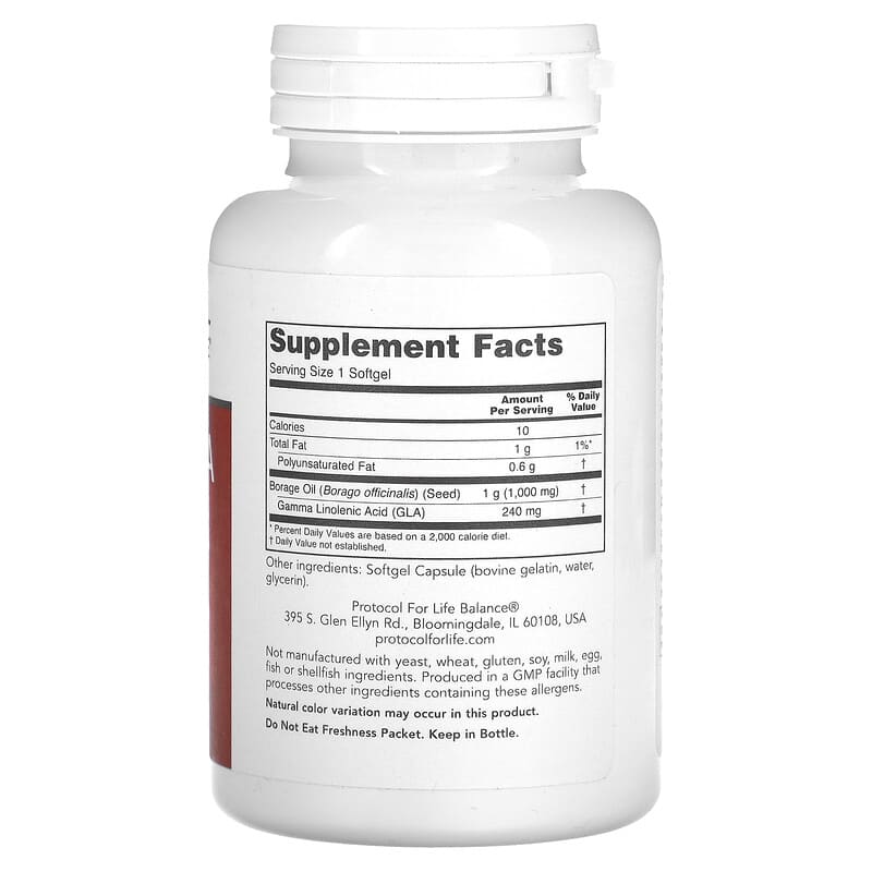 Protocol for Life Balance Borage/GLA 1.000 mg 60 Softgels 2 Thực phẩm bổ sung Protocol for Life Balance Borage/GLA 1.000 mg 60 Softgels 707359117204