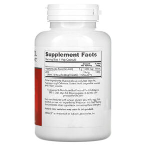 Thực phẩm bổ sung Protocol for Life Balance C-1000 + Zinc-15 120 Veg Capsules 707359111202