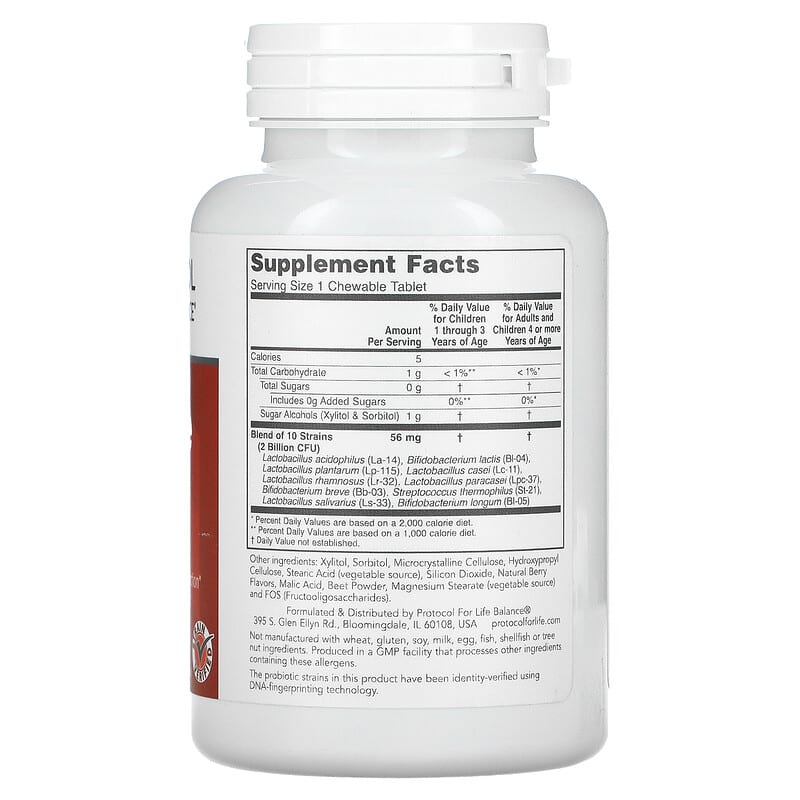 Protocol for Life Balance Chewable Probiotic For Children and Adults 2 Billion 90 Chewables 2 Thực phẩm bổ sung Protocol for Life Balance Chewable Probiotic For Children and Adults 2 Billion 90 Chewables 707359129368
