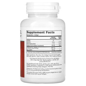 Thực phẩm bổ sung Protocol for Life Balance CoQ10 Maximum Strength 600 mg 60 Softgels 707359131828