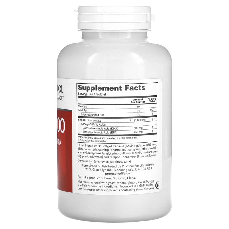 Protocol for Life Balance DHA-500 120 Softgels 2 Thực phẩm bổ sung Protocol for Life Balance DHA-500 120 Softgels 707359116122