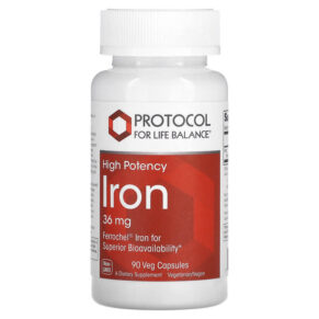 Thực phẩm chức năng Protocol for Life Balance Iron High Potency 36 mg 90 Veg Capsules 707359114449