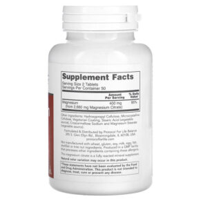 Thực phẩm bổ sung Protocol for Life Balance Magnesium Citrate 100 Tablets 707359112902