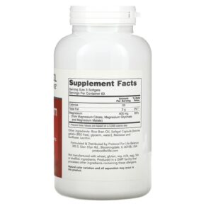 Thực phẩm bổ sung Protocol for Life Balance Magnesium Citrate 180 Softgels 707359112988