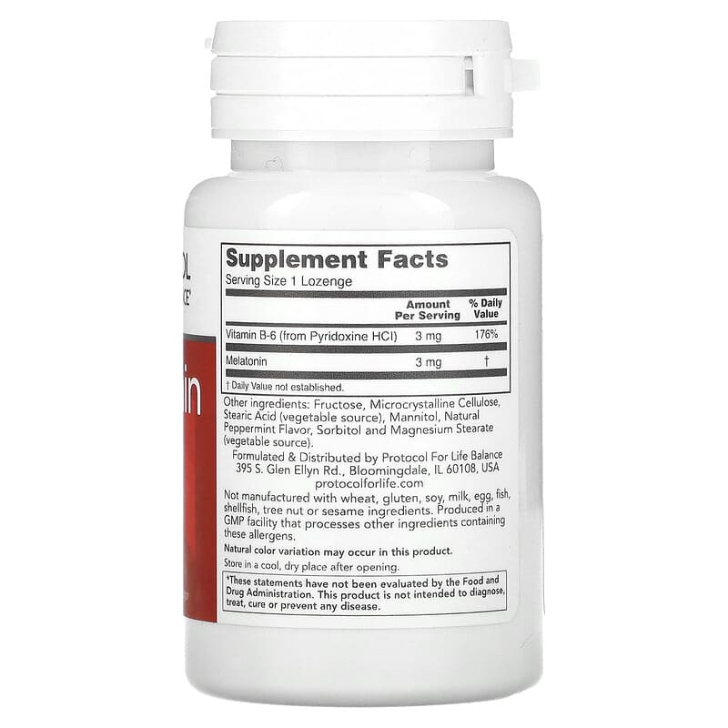 Protocol for Life Balance Melatonin 3 mg 120 Lozenges 2 Thực phẩm bổ sung Protocol for Life Balance Melatonin 3 mg 120 Lozenges 707359132580