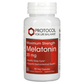 Thực phẩm chức năng Protocol for Life Balance Melatonin Maximum Strength 20 mg 90 Veg Capsules 707359135581