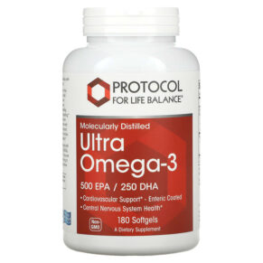 Thực phẩm chức năng Protocol for Life Balance Molecularly Distilled Ultra Omega-3 500 EPA / 250 DHA 180 Softgels 707359116627