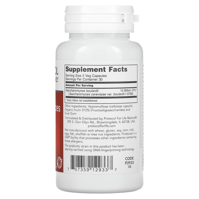 Protocol for Life Balance Saccharomyces Boulardii 60 Veg Capsules 2 Thực phẩm bổ sung Protocol for Life Balance Saccharomyces Boulardii 60 Veg Capsules 707359129337
