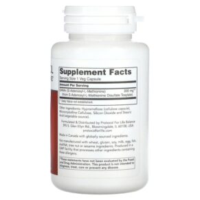 Thực phẩm bổ sung Protocol for Life Balance SAMe 200 mg 60 Veg Capsules 707359101272