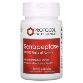 Thực phẩm chức năng Protocol for Life Balance Serrapeptase 60.000 60 Veg Capsules 707359129733