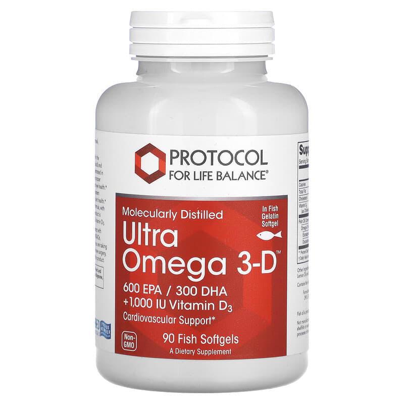Protocol for Life Balance Ultra Omega 3-D 90 Fish Softgels 8 Thực phẩm chức năng Protocol for Life Balance Ultra Omega 3-D 90 Fish Softgels 707359116634