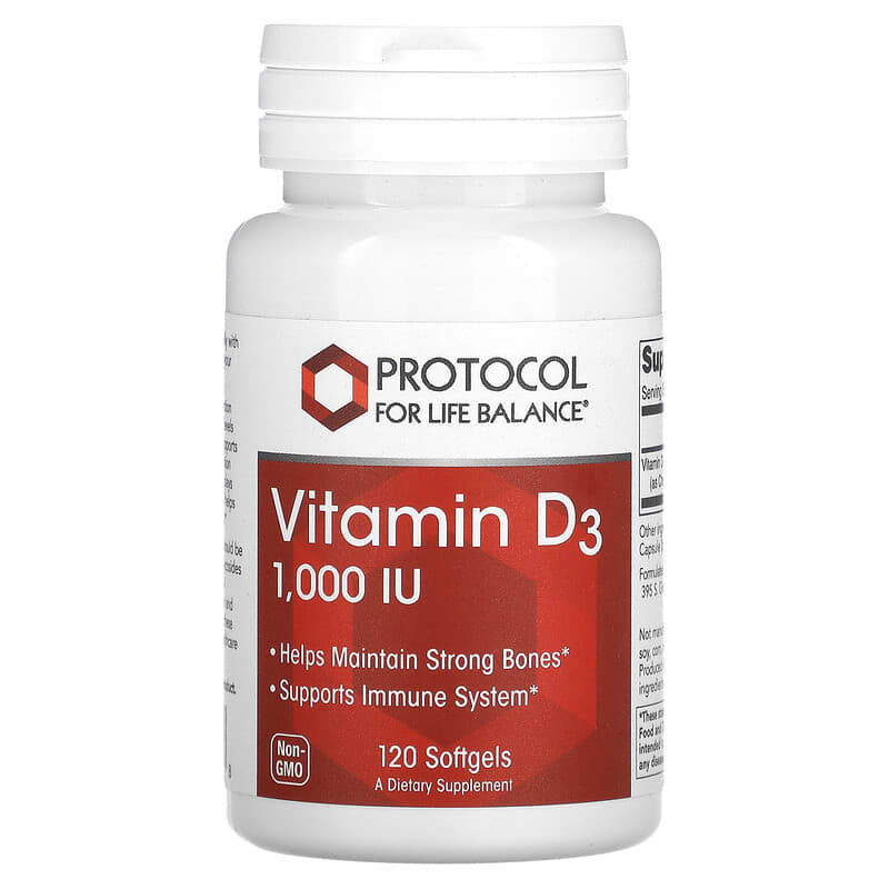 Protocol for Life Balance Vitamin D3 1.000 IU 120 Softgels 8 Thực phẩm chức năng Protocol for Life Balance Vitamin D3 1.000 IU 120 Softgels 707359103658