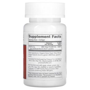 Thực phẩm bổ sung Protocol for Life Balance Vitamin D3 High Potency 10.000 IU 120 Softgels 707359103764