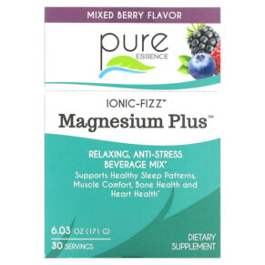 Thực phẩm bổ sung Pure Essence Magnesium Plus Relaxing Anti-Stress Beverage Mix Mixed Berry 6.03 oz (171 g) 659670035050