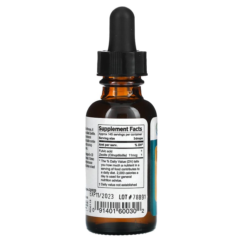 Pure Planet Fulvic Zeolite 1 fl oz (30 ml) 2 Thực phẩm bổ sung Pure Planet Fulvic Zeolite 1 fl oz (30 ml) 091401600302