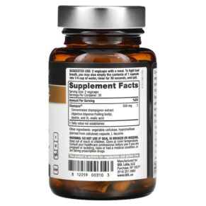 Thực phẩm bổ sung Quality of Life Labs Deodorex with Champex Mushroom Extract 250 mg 60 Vegicaps 812259003103