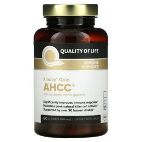 Thực phẩm chức năng Quality of Life Labs Kinoko Gold AHCC with Acylated Alpha-Glucans 60 Vegicaps 812259000027