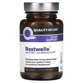 Thực phẩm chức năng Quality of Life Labs Restwelle with ETAS and Melatonin-SR 30 Vegicaps 812259003547
