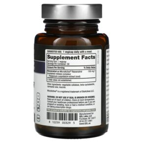 Thực phẩm bổ sung Quality of Life Labs Resveratrol-SR 150 mg 30 Vegicaps 812259003295