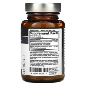 Thực phẩm bổ sung Quality of Life Labs Yellow And Black Turmeric With Curcumin-SR 30 Vegicaps 812259003585