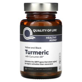 Thực phẩm chức năng Quality of Life Labs Yellow And Black Turmeric With Curcumin-SR 30 Vegicaps 812259003585