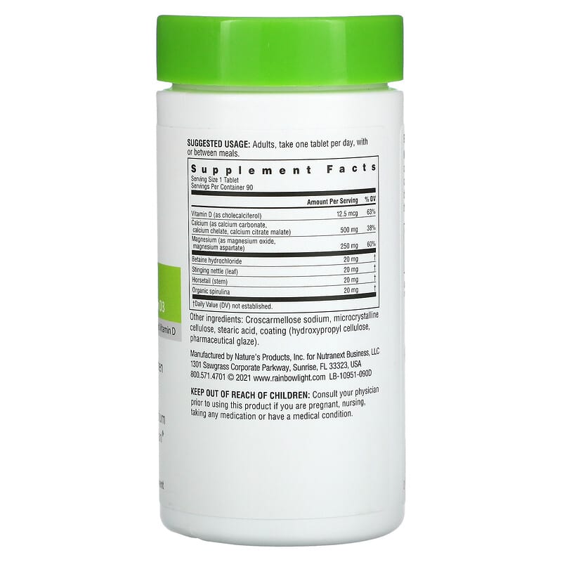 Rainbow Light Calcium with Magnesium & Vitamin D3 90 Tablets 2 Thực phẩm bổ sung Rainbow Light Calcium with Magnesium & Vitamin D3 90 Tablets 021888109517
