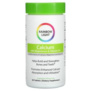 Thực phẩm chức năng Rainbow Light Calcium with Magnesium & Vitamin D3 90 Tablets 021888109517
