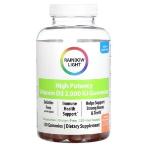 Thực phẩm chức năng Rainbow Light High Potency Vitamin D3 Peach 2.000 IU 120 Gummies 021888204397