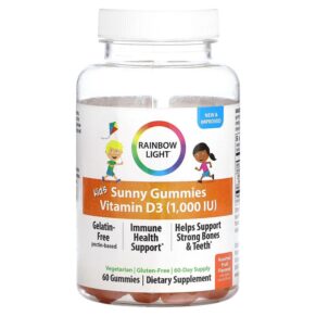 Thực phẩm chức năng Rainbow Light Kid's Sunny Gummies Vitamin D3 Assorted Fruit 1.000 IU 60 Gummies 021888204373