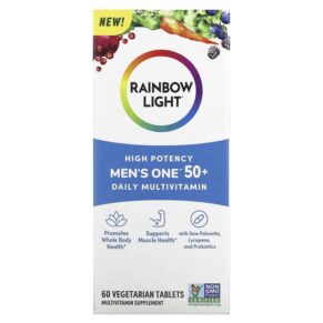 Thực phẩm chức năng Rainbow Light Men's One 50+ Daily Multivitamin High Potency 60 Vegetarian Tablets 021888204038