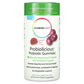 Thực phẩm chức năng Rainbow Light Probiolicious Probiotic Gummies Delicious Berry 50 Gummies 021888121212
