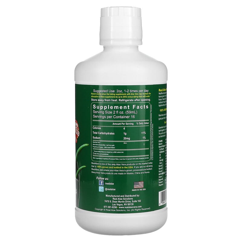 Real Aloe Inc. Aloe Vera Juice 32 fl oz (960 ml) 2 Thực phẩm bổ sung Real Aloe Inc. Aloe Vera Juice 32 fl oz (960 ml) 038435210329