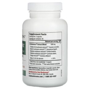 Real Mushrooms 5 Defenders Immune Strength 90 Capsules 3 Thực phẩm bổ sung Real Mushrooms 5 Defenders Immune Strength 90 Capsules 628110068019