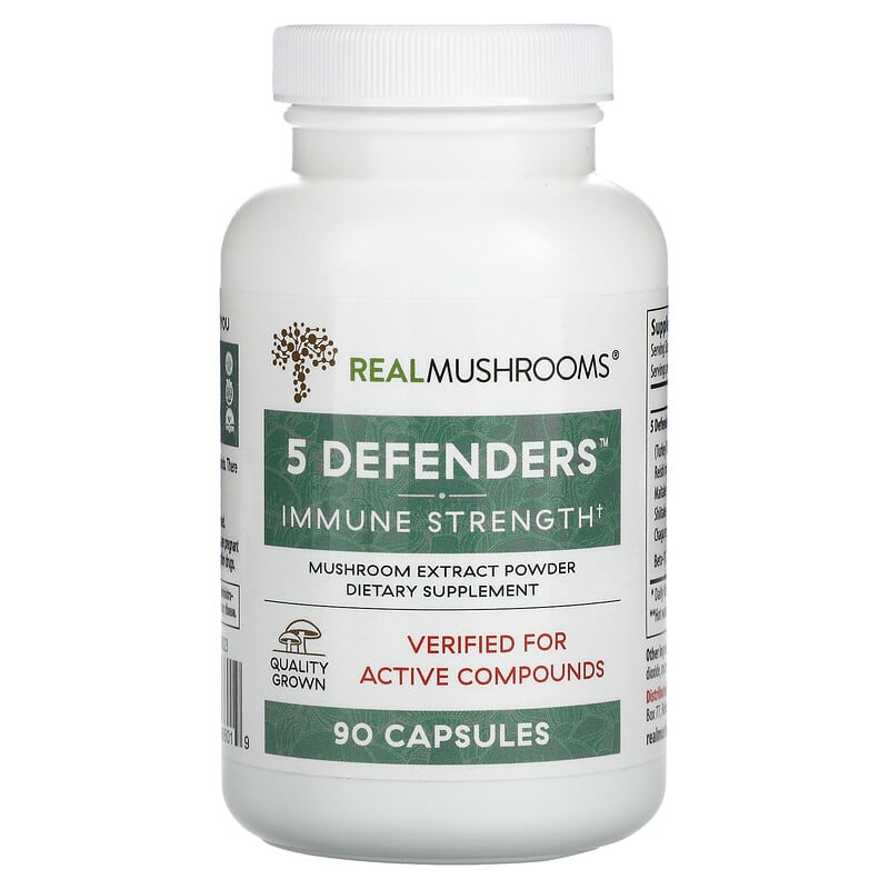 Real Mushrooms 5 Defenders Immune Strength 90 Capsules 8 Thực phẩm chức năng Real Mushrooms 5 Defenders Immune Strength 90 Capsules 628110068019