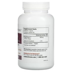Thực phẩm bổ sung Real Mushrooms Chaga Digestive Health 120 Capsule 628110068064