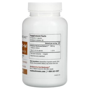 Real Mushrooms Cordycep-M Peak Performance 120 Capsules 3 Thực phẩm bổ sung Real Mushrooms Cordycep-M Peak Performance 120 Capsules 628110068057