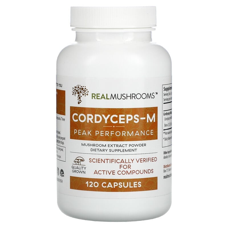 Real Mushrooms Cordycep-M Peak Performance 120 Capsules 8 Thực phẩm chức năng Real Mushrooms Cordycep-M Peak Performance 120 Capsules 628110068057