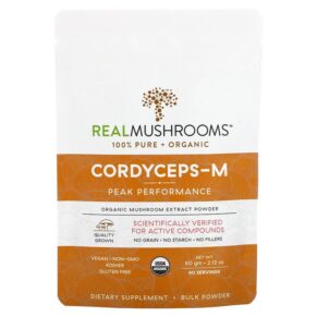 Thực phẩm chức năng Real Mushrooms Cordyceps-M Organic Mushroom Extract Powder 2.12 oz (60 gm) 627843438748