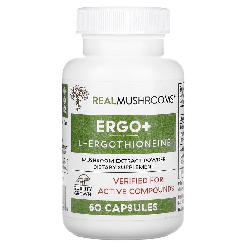 Real Mushrooms ERGO + L-Ergothioneine 60 Capsules 8 Thực phẩm chức năng Real Mushrooms ERGO + L-Ergothioneine 60 Capsules 628110068385