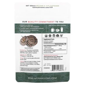 Thực phẩm bổ sung Real Mushrooms Turkey Tail Organic Mushroom Extract Powder 1.59 oz (45 gm) 628110068033