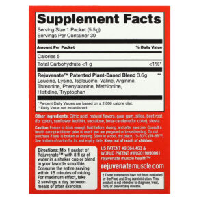 Thực phẩm bổ sung Rejuvenate Muscle Health Drink Mix Fruit Punch 30 Pouches 0.19 oz (5.5 g) Each 629046503025
