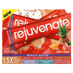 Thực phẩm chức năng Rejuvenate Muscle Health Drink Mix Fruit Punch 30 Pouches 0.19 oz (5.5 g) Each 629046503025