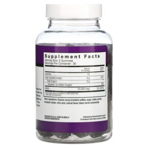 Thực phẩm bổ sung Rejuvicare Biotin Gummies Raspberry 10.000 mcg 60 Gummies 035046082413