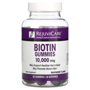 Thực phẩm chức năng Rejuvicare Biotin Gummies Raspberry 10.000 mcg 60 Gummies 035046082413