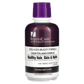 Thực phẩm chức năng Rejuvicare Collagen Beauty Formula Liquid Collagen Complex Healthy Hair Skin & Nails Grape 16 fl oz (480 ml) 035046074210