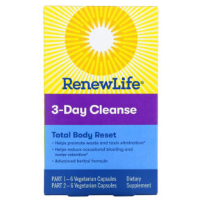 Thực phẩm bổ sung Renew Life 3-Day Cleanse Total Body Reset 12 Vegetarian Capsules 631257154262