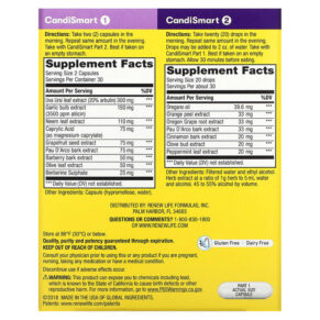 Thực phẩm bổ sung Renew Life CandiSmart 15-Day Yeast Cleansing Program 2 Part Program 631257355553